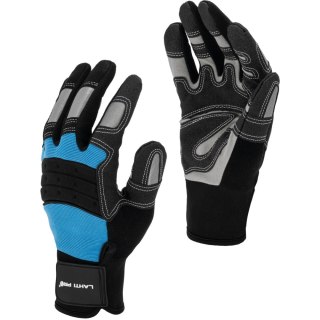 L280711K Rękawice warsztatowe czarno-niebieskie, karta, "11", CE