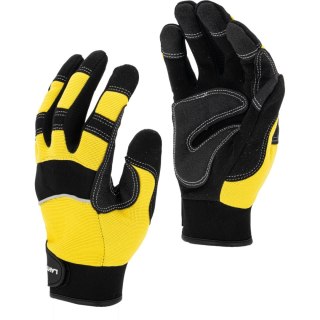 L280811K Rękawice warsztatowe czarno-żółte, karta, "11", CE, LahtiPro