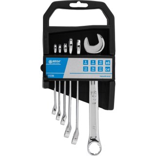 35336 Klucze oczkowo-płaskie CrV, zestaw 6 elementów., 8-17mm, Mega