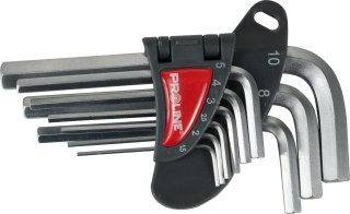 48309 Klucze sześciokątne hex CrV, zestaw 9 elementów, 1.5-10mm, Proline