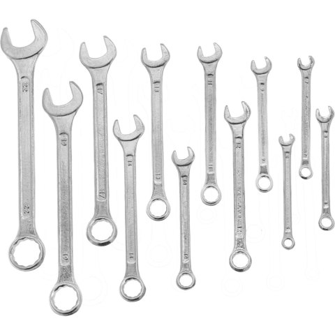 Klucz oczkowo-płaski, kpl. 12 szt., 6-22mm