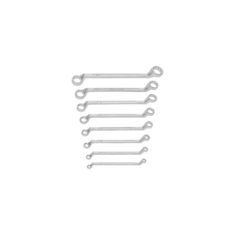 Klucze oczkowe odgięte, kpl. 8 szt., 6-22mm klips