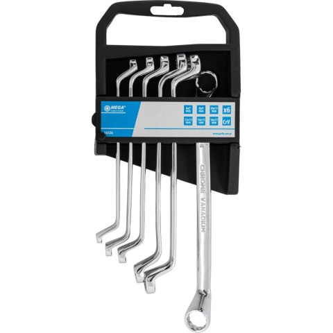 Klucze oczkowe odgięte szt.6 (6*7-16*17mm), cv