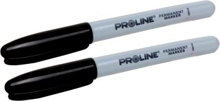 Markery perm. "okrągłe" 2 szt. czarne, karta, proline