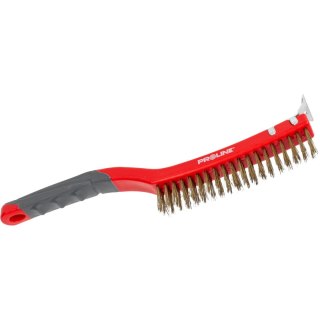 Szczotka druciana - mosiądz, 3x19 rzędów, 340mm, proline