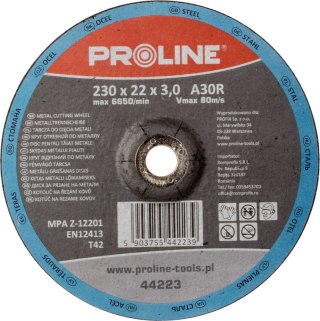 Tarcza do cięcia metalu wyp. t42, 230x3.0x22a30r proline