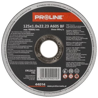 Tarcza do cięcia stali kwas. t41, 125x1.0x22a60s proline