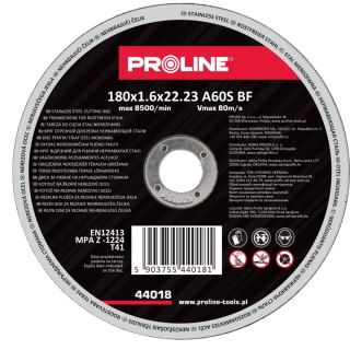 Tarcza do cięcia stali kwas. t41, 180x1.6x22a36s proline