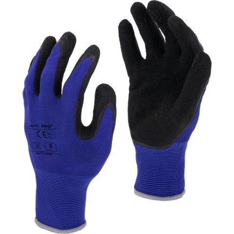 Rękawice lateks czarno-gran. l211710p, karta, "10", ce,lahti