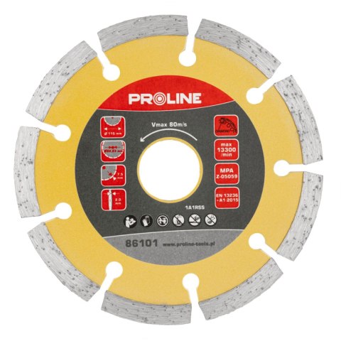 Tarcza diamentowa segment.(mat.bud)115*2.0*7.5*22.23 proline