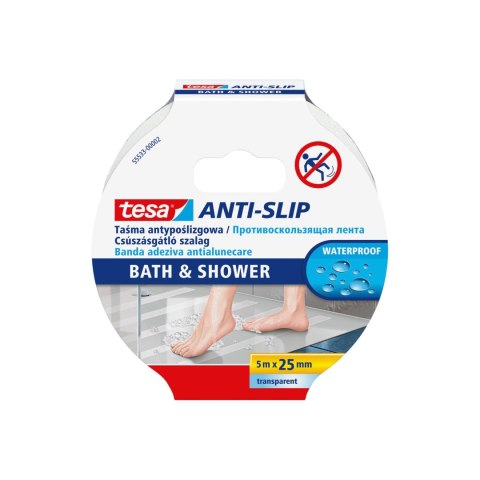 Taśma antypoślizgowa szer.25mm dł.5m,do łazienek wodoodporna