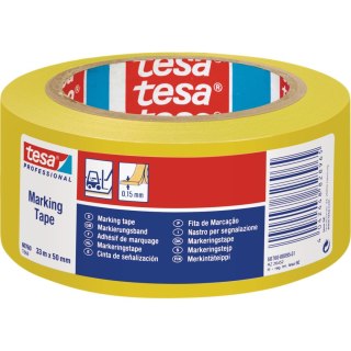 Taśma ostrzegawcza pvc 33m:50mm, żółta; przylepna