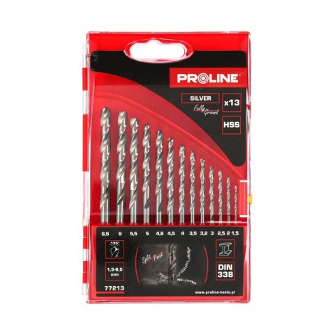 Wiertła do metalu hss din338 szlif.szt.13(1.5-6.5mm) proline