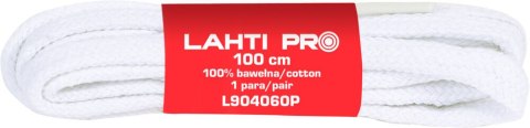 Sznurowadła płask.100% baweł.biał.l904060p,10par,100cm,lahti