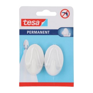 Haczyki permanentne 2 szt. "l", owalne, białe