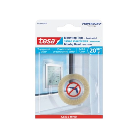 Taśma montażowa 1.5m:19mm przezroczysta(77740-00007-00)