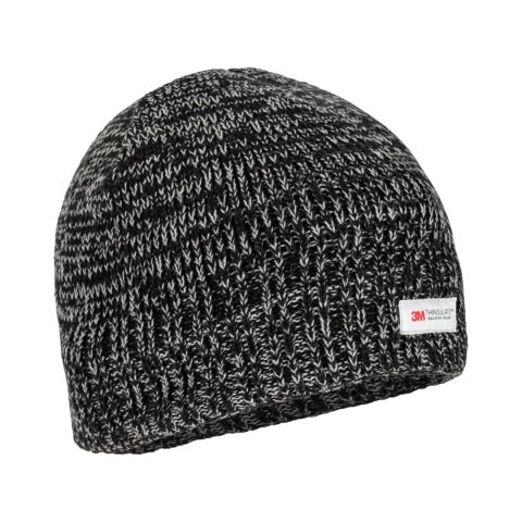 Czapka akrylowa z ociepliną thinsulate czarna melange, lahti
