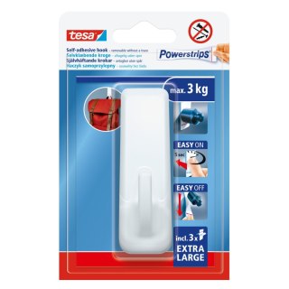 Haczyk samoprzylep.powerstrips 1 szt.prostokątny duży biały