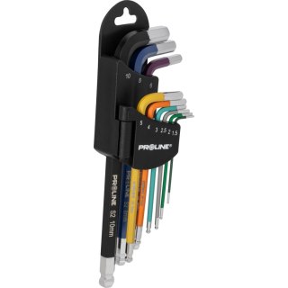Klucze imbusowe z kulką kpl.9 szt. 1.5-10mm, s2, proline