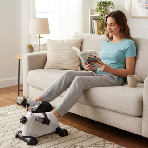 Kompaktowy rower treningowy rotor do ćwiczen rowerek rehabilitacyjny 2w1 biały