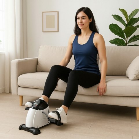 Kompaktowy rower treningowy rotor do ćwiczen rowerek rehabilitacyjny 2w1 biały