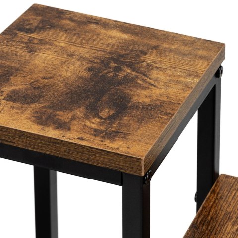 Kwietnik stojący metalowy piętrowy stojak na 6 kwiatów regał dąb rustykalny