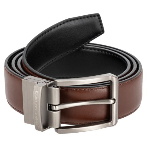 Pasek do spodni skórzany dwustr. czar.-brąz., "100cm", lahti