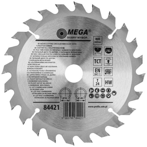 Piła tarczowa do drewna 160*24t*20/16mm