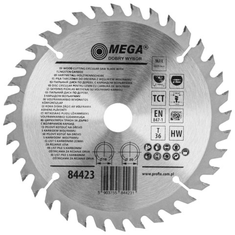 Piła tarczowa do drewna 160*36t*20/16mm