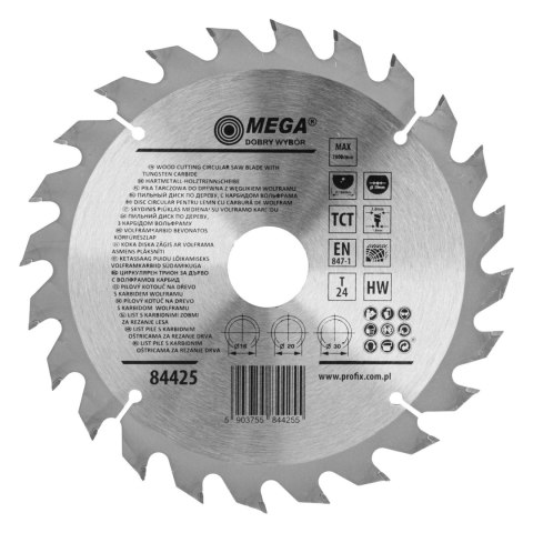 Piła tarczowa do drewna 184*24t*30/20/16mm