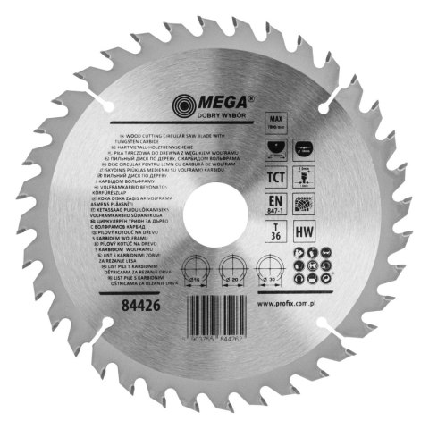 Piła tarczowa do drewna 184*36t*30/20/16mm