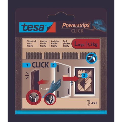 Rzep samoprzylepny wew.powerstrips 4 pary l 85mm:20mm, biały