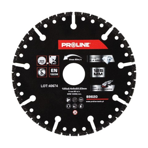 Tarcza diam.do cięcia,multi-materiał.,125*2.4* 22.23,proline