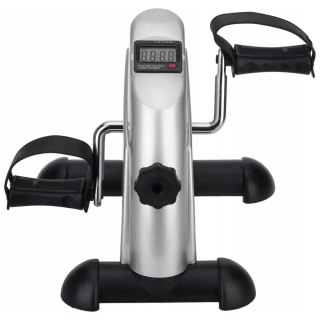 Kompaktowy rower treningowy rotor do ćwiczen rowerek rehabilitacyjny 2w1 srebrny