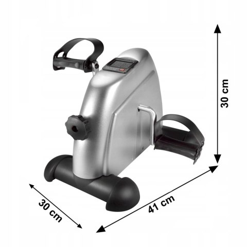 Kompaktowy rower treningowy rotor do ćwiczen rowerek rehabilitacyjny 2w1 srebrny