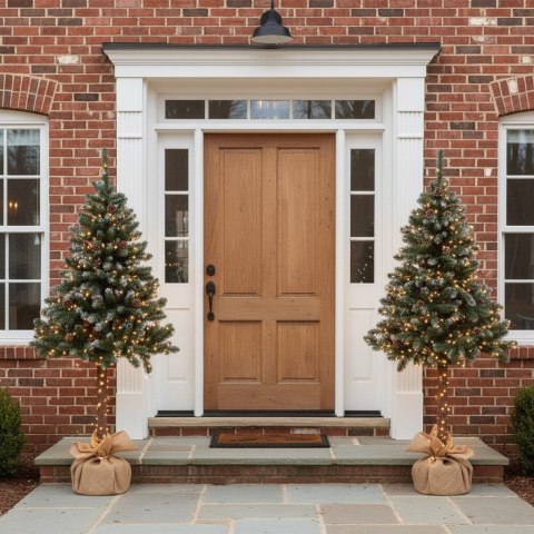 Choinka sztuczna na pniu 180 cm sosna diamentowa z szyszkami ośnieżona