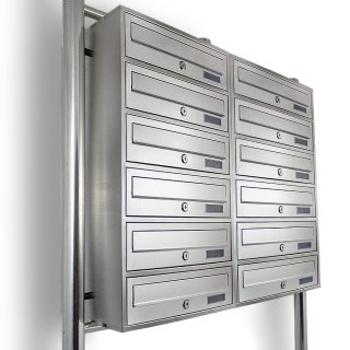 Skrzynka pocztowa na listy lokatorka 2x6 12 mieszkań stal nierdzewna