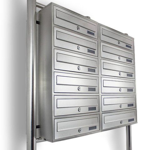 Skrzynka pocztowa na listy lokatorka 2x6 12 mieszkań stal nierdzewna
