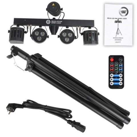 LIGHT4ME BELKA LED PAR DERBY LASER - Multiefekt świetlny, zestaw, oświetlenie disco