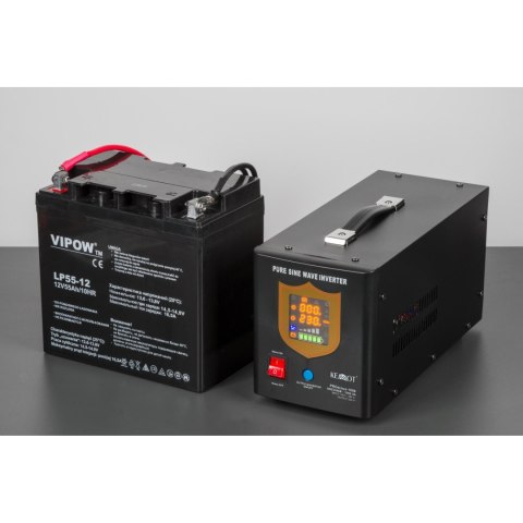 Zasilacz awaryjny KEMOT PROsinus-1000 przetwornica z czystym przebiegiem sinusoidalnym i funkcją ładowania 12V 230V 1000VA/700