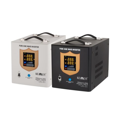Zasilacz awaryjny KEMOT PROsinus-2000 przetwornica z czystym przebiegiem sinusoidalnym i funkcją ładowania 12V 230V 2000VA/120