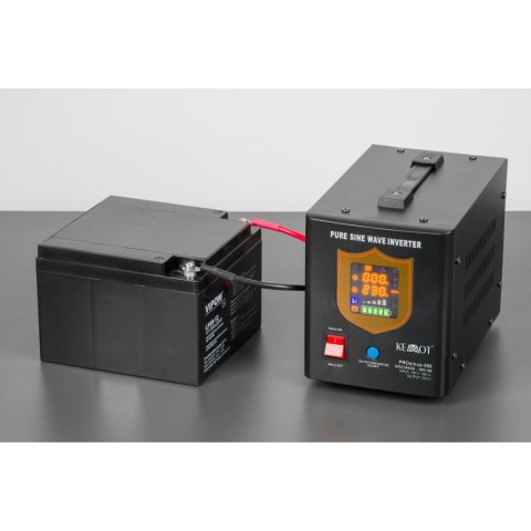 Zasilacz awaryjny KEMOT PROsinus-500 przetwornica z czystym przebiegiem sinusoidalnym i funkcją ładowania 12V 230V 500VA/300W - 