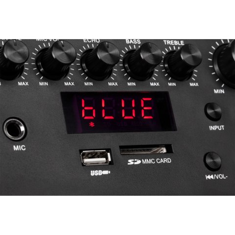 Aktywna kolumna głośnikowa (z 2 mikrofonami bezprzewodowymi UHF, SD, Bluetooth, FM, USB) 60 Watt