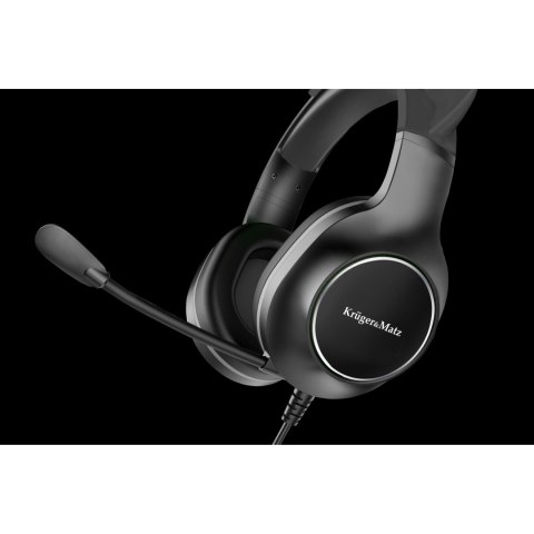 Gamingowe słuchawki nauszne dla dzieci Kruger&Matz Gamer Kids, kolor różowy