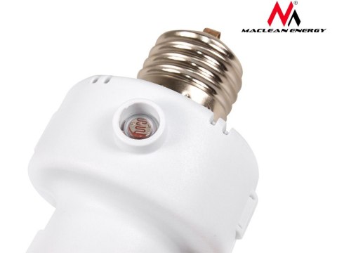 Oprawa żarówki Maclean, E27, max. 100W, z czujnikiem zmierzchu, timer, kolor biały, MCE21W