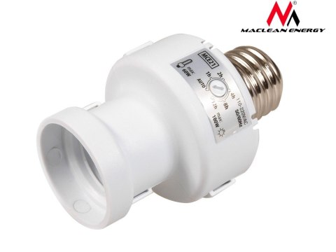 Oprawa żarówki Maclean, E27, max. 100W, z czujnikiem zmierzchu, timer, kolor biały, MCE21W
