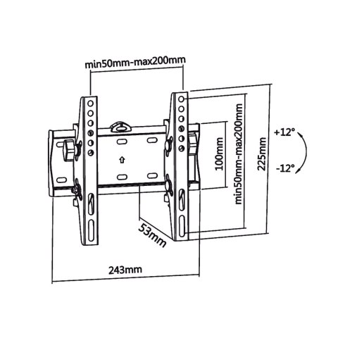 Uchwyt naścienny uniwersalny do LED TV (23-42") regulacja w pionie