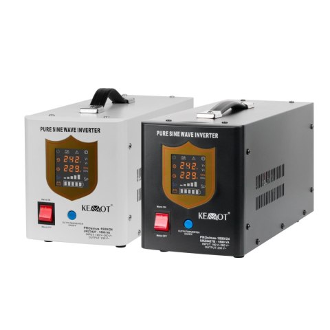 Zasilacz awaryjny KEMOT PROsinus-1500/24 przetwornica z czystym przebiegiem sinusoidalnym i funkcją ładowania 24V 230V 1500VA/