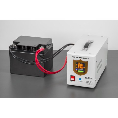 Zasilacz awaryjny KEMOT PROsinus-1500/24 przetwornica z czystym przebiegiem sinusoidalnym i funkcją ładowania 24V 230V 1500VA/