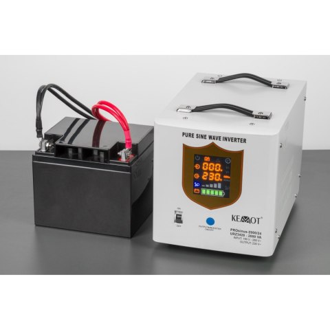 Zasilacz awaryjny KEMOT PROsinus-2000/24 przetwornica z czystym przebiegiem sinusoidalnym i funkcją ładowania 24V 230V 2000VA/